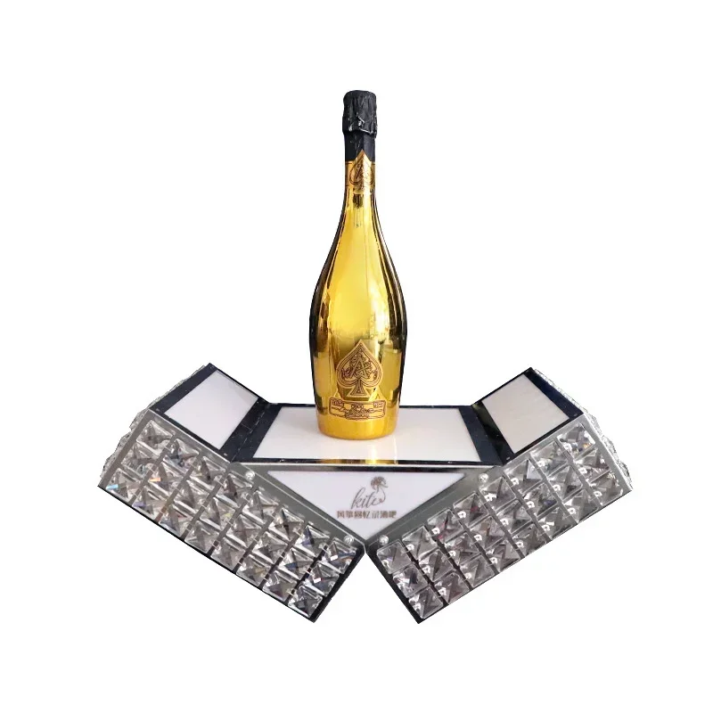Nightclub LED Bar KTV Wine Storage Tray Crystal Champagne Display with Laser Light XO Wine Rack for Party