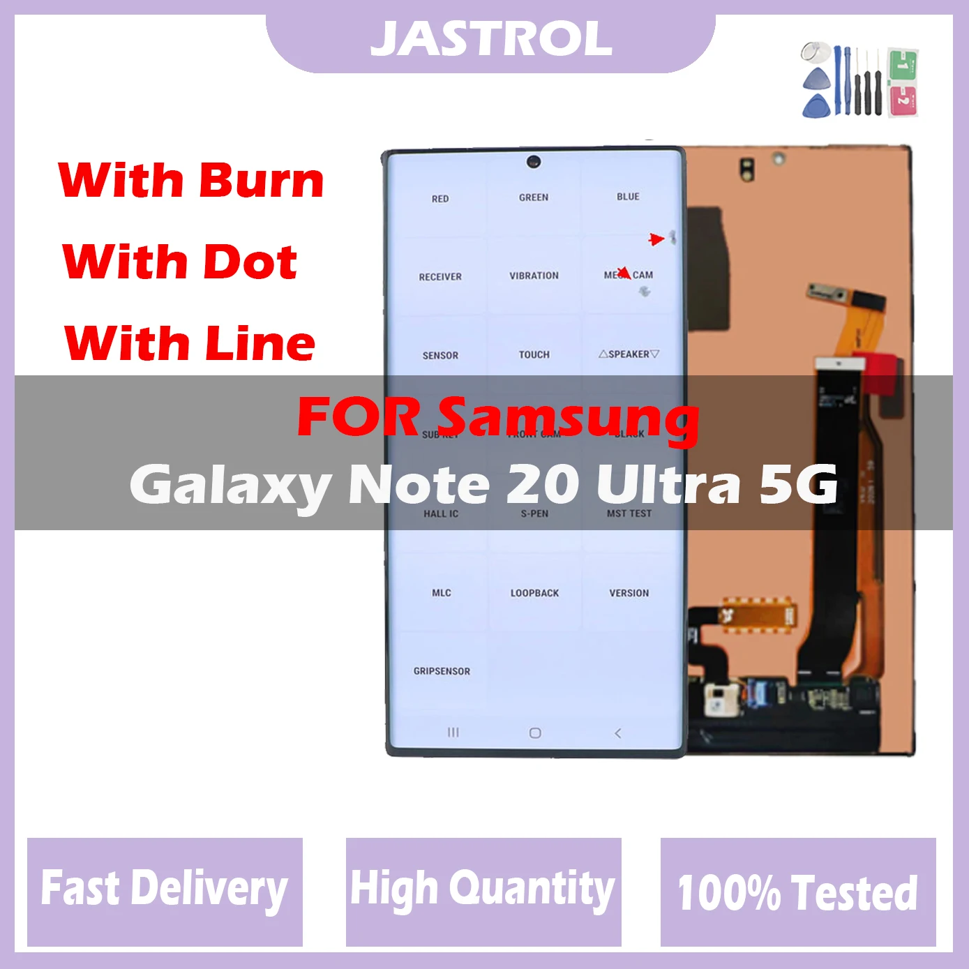 

Super Amoled LCD For Samsung Galaxy NOTE 20 Ultra Display SM-N985F N985F/DS N986B 5G Touch Screen Digitizer With Dots + Tools