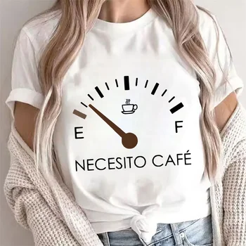 Spanish I Need Coffee Women T-Shirt Short Sleeve O-Neck Creative T Shirts Fashion Breathable Top Funny Casual Sport Tee T Shirt 1