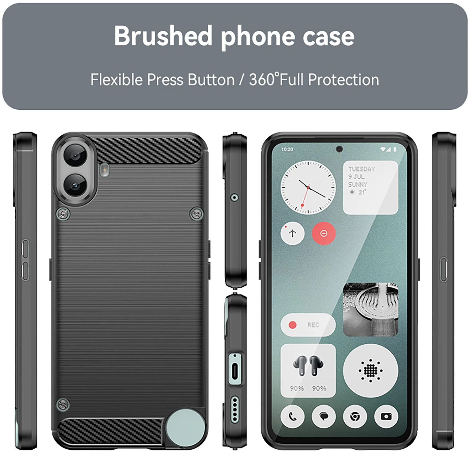 Black Fashion Soft TPU Rubber Phone Cover Case