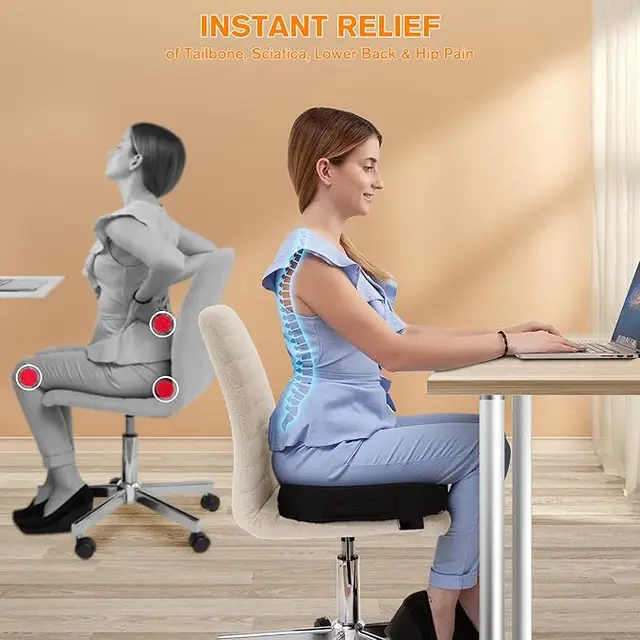 Coussin de siège en mousse à mémoire de forme pour le bureau à domicile Coccyx chaise orthopédique coussin de massage coussin de siège en mousse à mémoire de forme pour le bureau à domicile Coccyx Ort 5