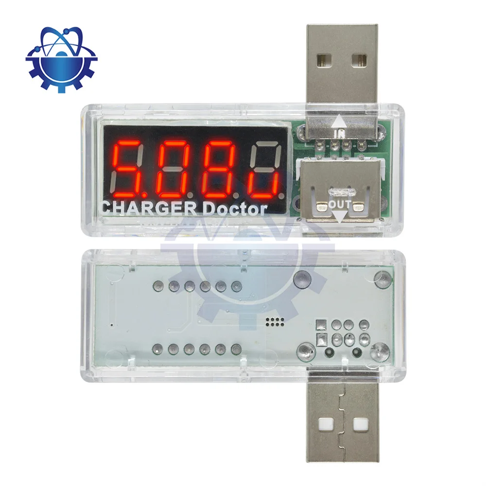 DC 3.3-7.5V Digital USB Mobile Power Charging Current Voltage Tester Meter Mini USB Charger Voltmeter Ammeter Turn Transparent