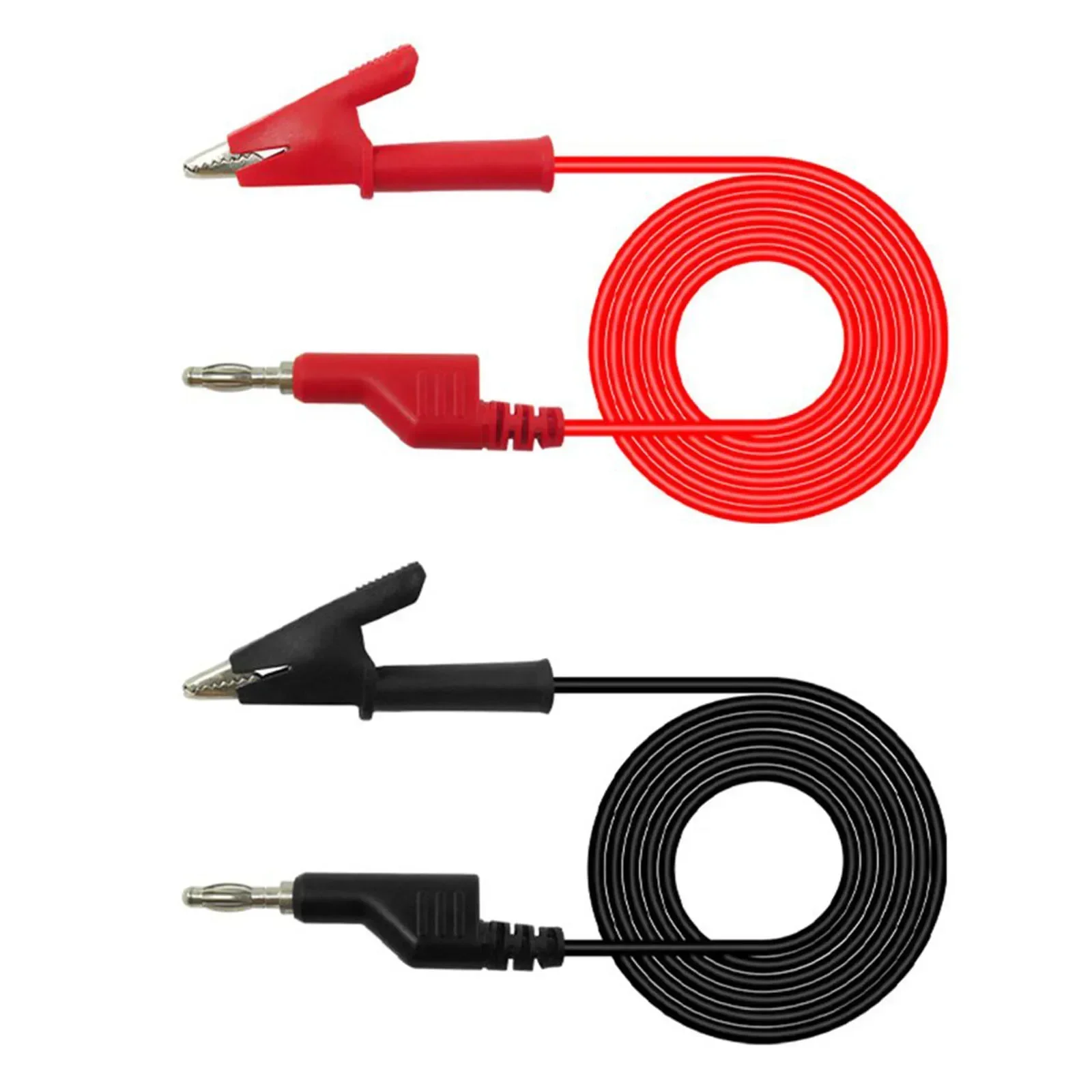 4mm Cilp To Banana Plug Test Cable Lead Connector Dual Tester Probe Crocodile Clip For Multimeter Measure Tool Power Supply 2PCS