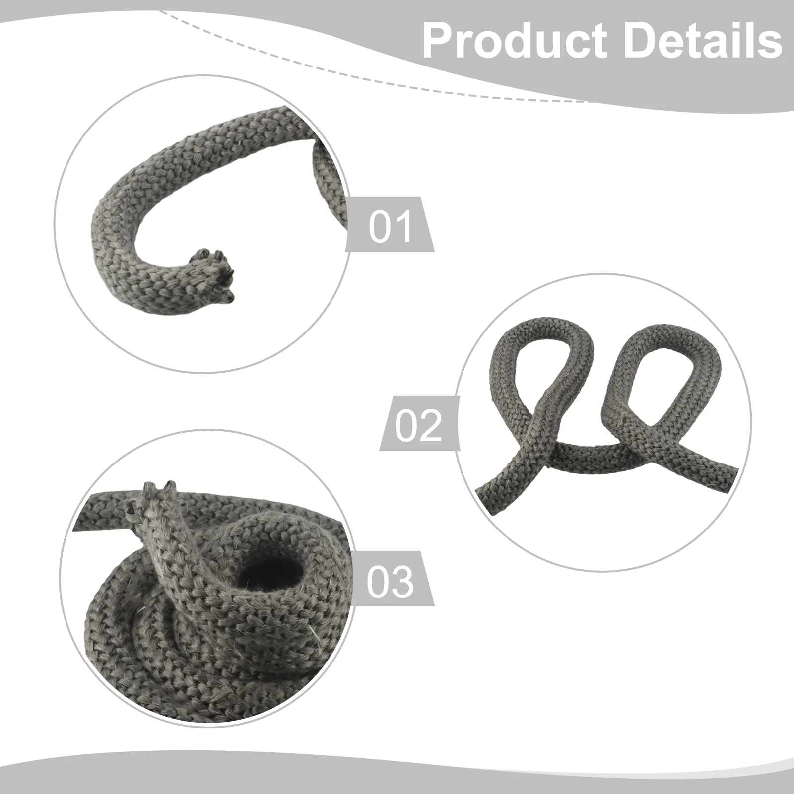 Door Seal Fire Rope Woodburner 25mm 2m Length & Glue Kit Black Stove Fireproof High Temperature Home Improvement