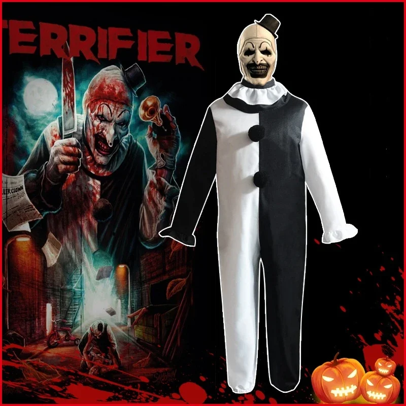 

Halloween Costume Cosplay Terrifier Jumpsuit for Women Men Movie TV Art The Clown Joker Horror Party Clothes