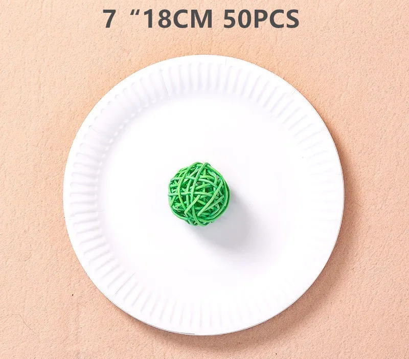 Disposable Paper Plates - 50pcs White Cardboard Party Tableware for Picnics  Kids Crafts