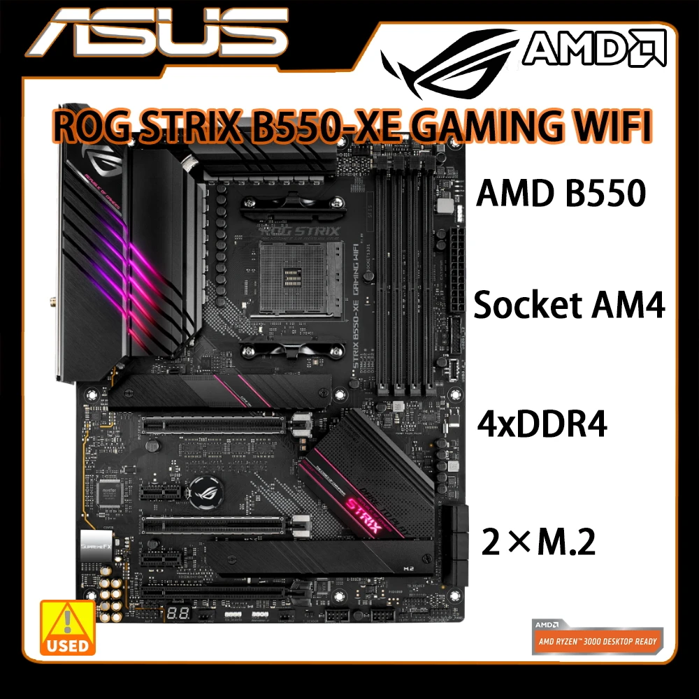 Amd B550 Motherboard Asus Rog Strix B550xe Gaming Wifi Socket Am4 Ddr4