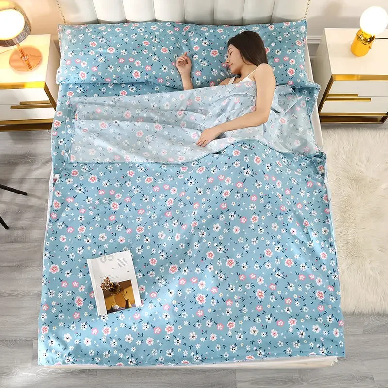 100% Cotton Anti-dirty Hotel Sleeping Bag Single Double Travel Soft Bed Sheet Portable Travel Adult Sleeping Bag 4