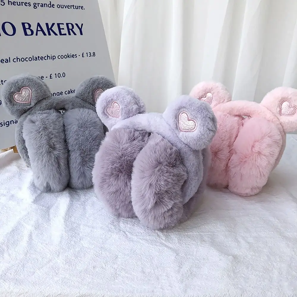 Cute Bear Ears Plush Earmuffs Cartoon Animals Winter WarmEar Warmers Foldable Women Men Faux Furry Earmuffs Headband Ear Covers warm earmuffs fur earmuffs