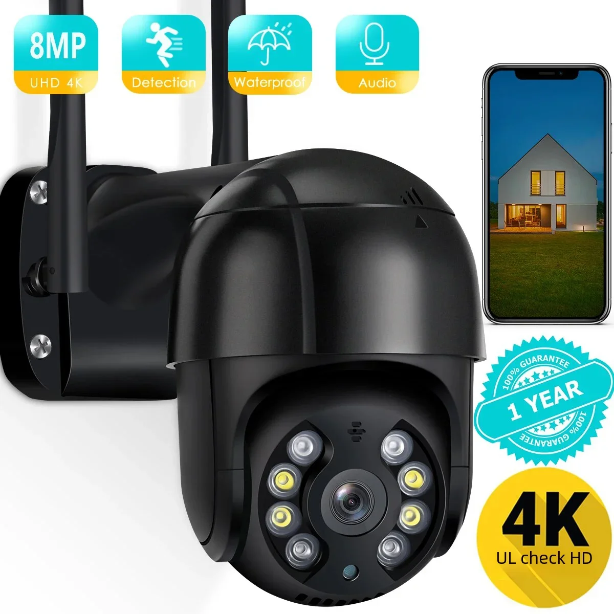 Besder 8Mp 4K Ip Camera 4Mp Speed Dome Auto Tracking Telecamera Ptz Smart Home Outdoor Wireless Wifi Camera Monitor Di Sorveglianza