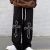 American retro trend printed pants men's and women's fashion brand casual straight pants high street hip hop sweatpants 4