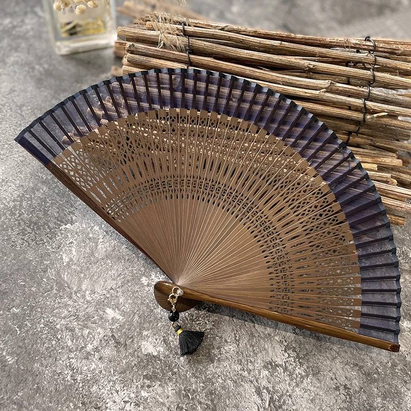 

Plain and Elegant Summer Daily Use Small Fan Carry-on Folding Fan Mini Bamboo Fan Easy to Go Out and Practical Wedding Fan