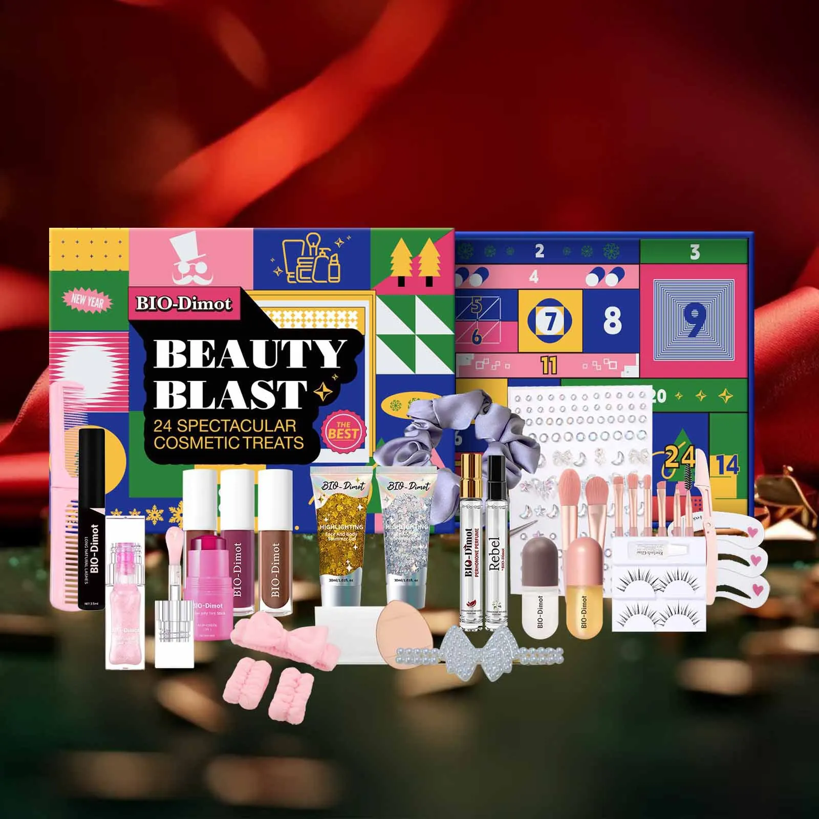 Christmas Countdown Calendar Gift Box 24pcs Makeup Set Countdown Calendar, Christmas Beauty Advent Calendar, Surprise Gifts