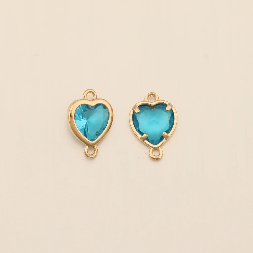 Cordial Design 10*14MM 100Pcs Jewelry Findings & Components/Rhinestone Connectors/CZ Charms/Heart Shape/Hand Made/DIY Making - cordial