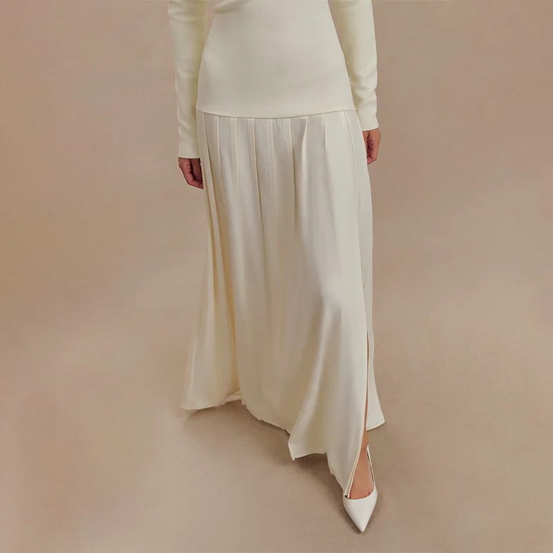Off-Shoulder Fashion Patchwork Maxi Dress Women's Solid Elegant Commute Autumn Dress Female Backless Long Dress New