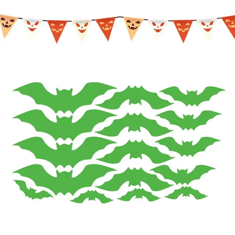 

3D Halloween Bats Decor 3D Bat Halloween Decoration Halloween Home Window Decoration Set Halloween Party Supplies For Cabinets