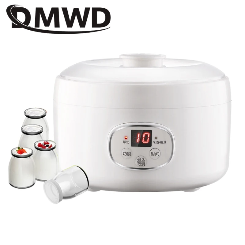 

Multifunctional Automatic Electric Yogurt Maker Liner Container Rice Wine Yoghurt Fermenter Sour Milk Machine 4 Leben Glass Cups