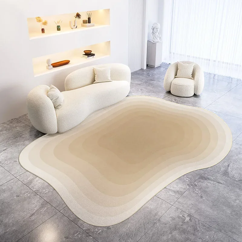 

Living Room Irregular Carpet Luxury Rug Special-shaped Coffee Table Floor Mat Minimalist Home Bedroom Bedside Non-slip Carpets