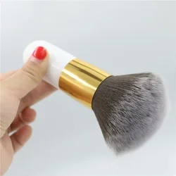 Oversized Powder Foundation Makeup Brush - Professional Multifunctional Cosmetic Tool for Blush, Sculpting, and Bronzer Applications (White)