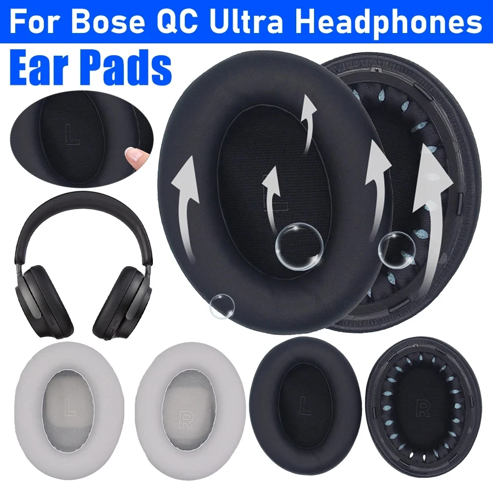 Protein Leather Ear Cushions For Bose QuietComfort Ultra Replacement Ear Pads Soft Foam Headset Earpads For Bose QC Ultra