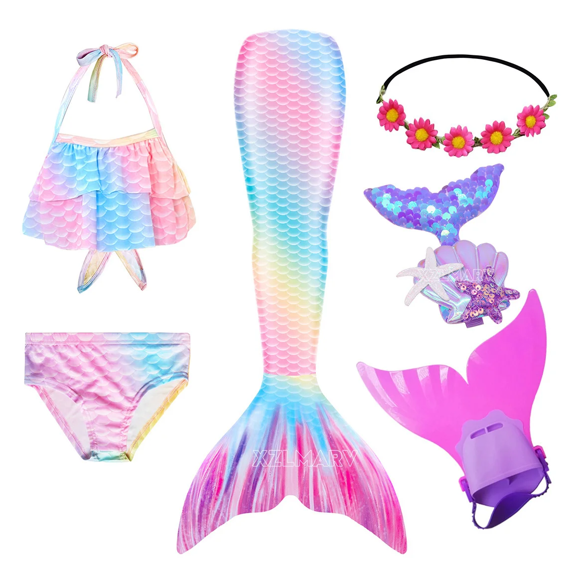 Kids Mermaid Tails Girls Swimming Dresses Mermaid Swimsuit Purim Cosplay Costume Beach Costume Bikini Swimming Suit cosplay costume,mermaid costume