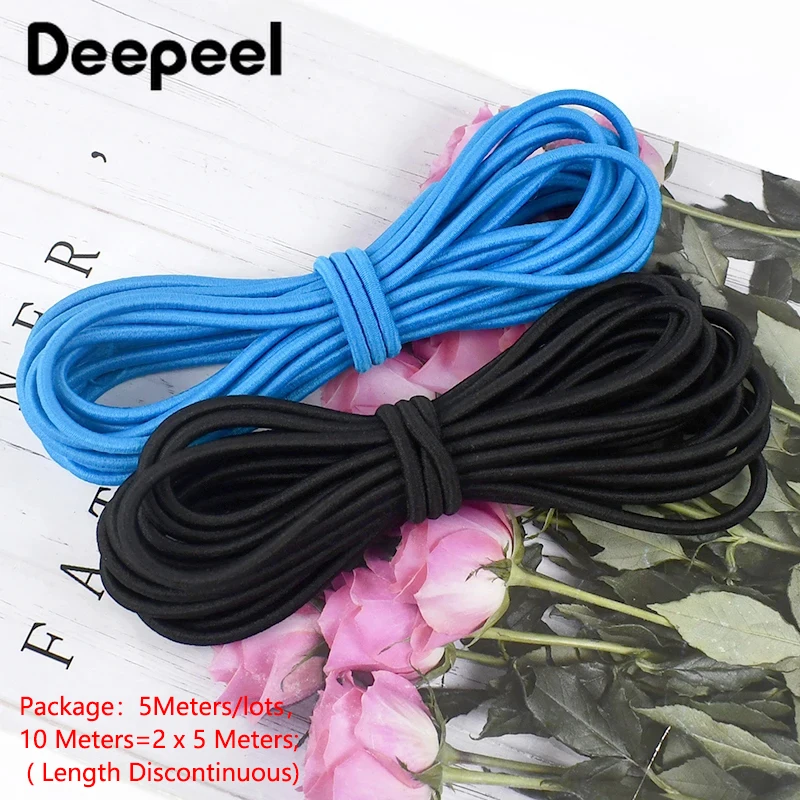 10Meters Deepeel 4mm Colored Elastic Band Sewing Hair Rubber Bands Elastics Rope Clothes Belt Stretch Tape Hairs Tie Accessory