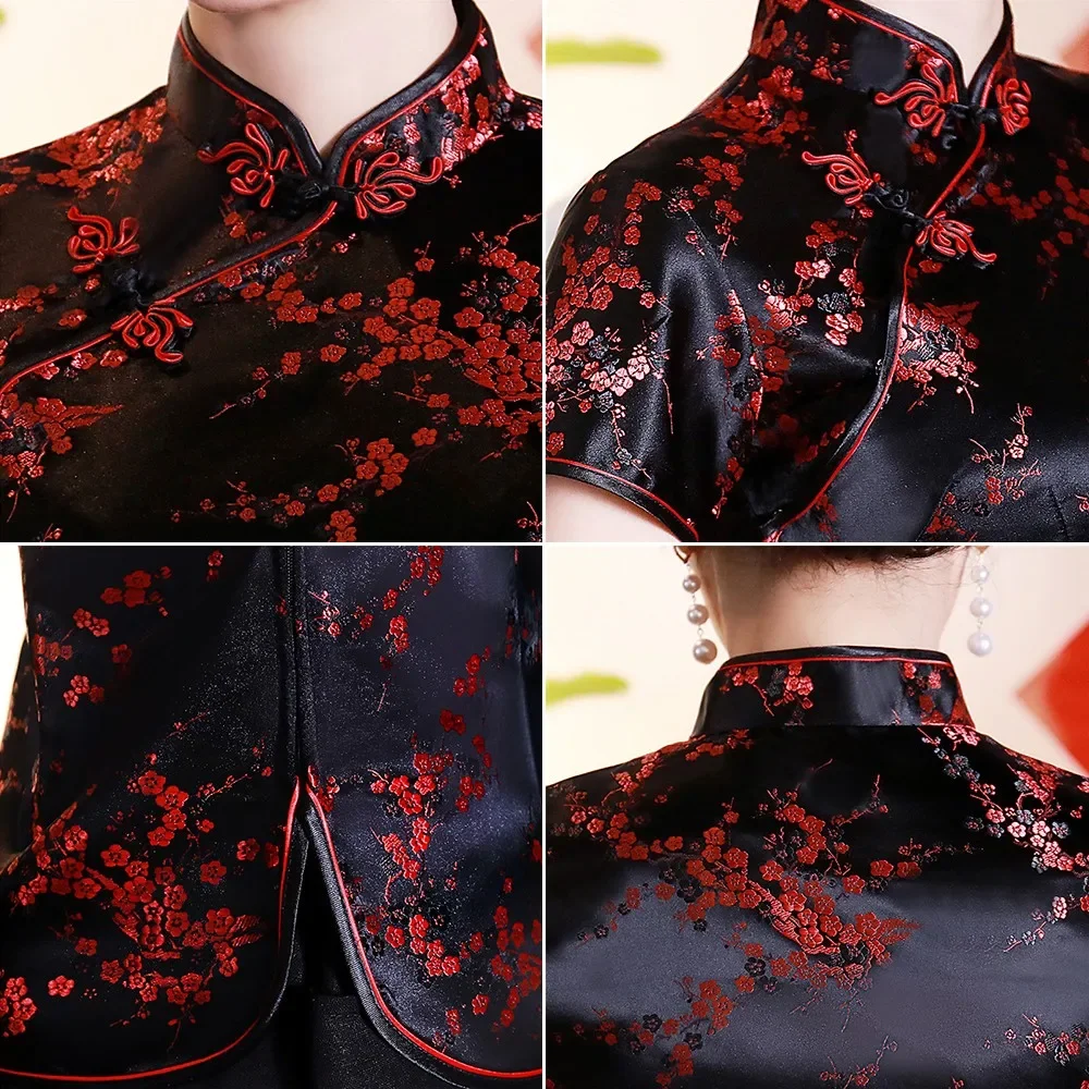 Women Chinese Shirt Satin Blouse Vintage Flower Traditional Sexy Summer Novelty Dragon Clothing Tops 3XL 4XL