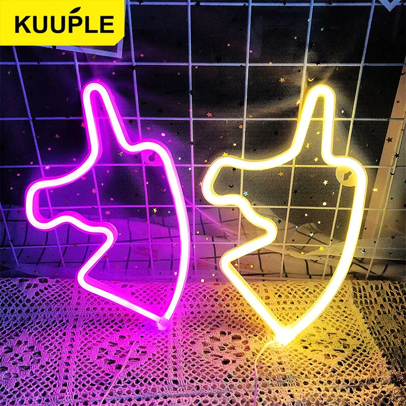 

KUUPLE LED Neon Sign,Flamingo,unicorn Light,Wall Decor light for Party, Kids Room, Living Room House,Bar Pub, Decorate Gift