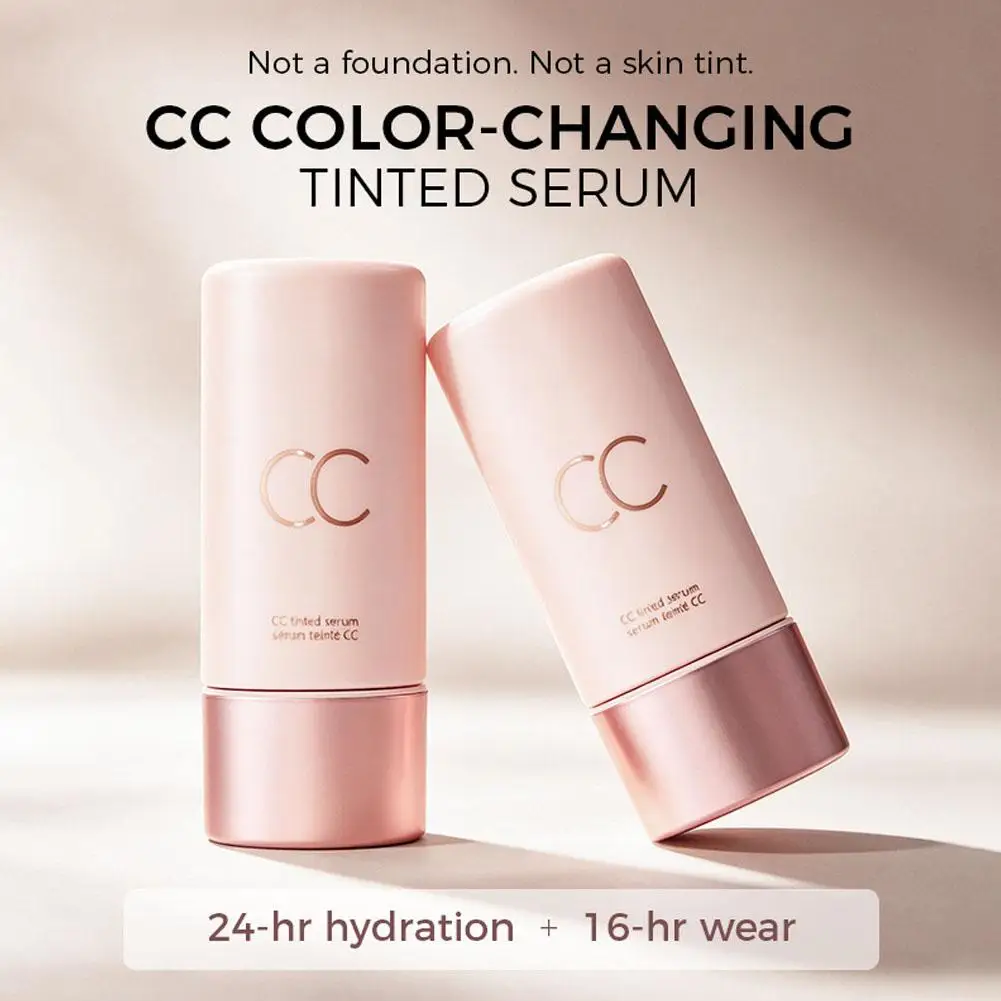 Moisturizing Tinted Serum CC Cream Hydrating Color Correcting Lightweight Buildable Coverage Natural Glow Makeup for 6 Skin Tone