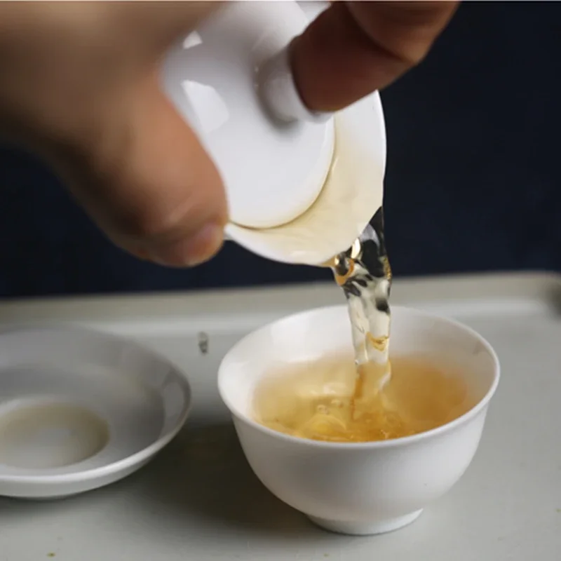Tea Set Mini 50ml Gaiwan For Tea Solid White Porcelain Tureen With Lid Teaware Travel Kung Fu Tea Set Chinese Cup Small Bowls Chawan