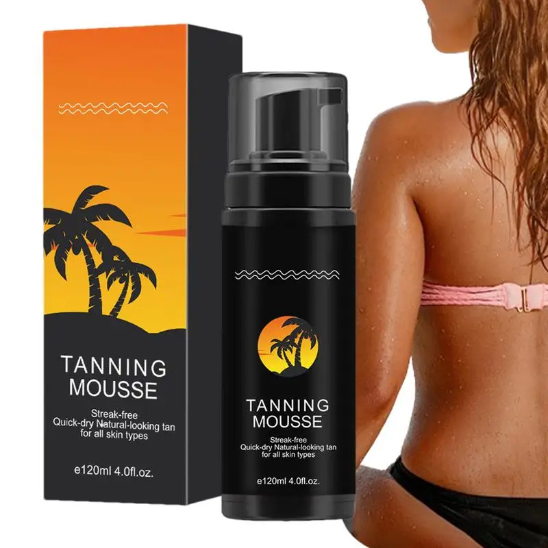 

120ml Body Self Tanner Bronzers Mousse Instant tanning Mousse Nourishing Natural Sunless Smooth Sexy wheat colored skin