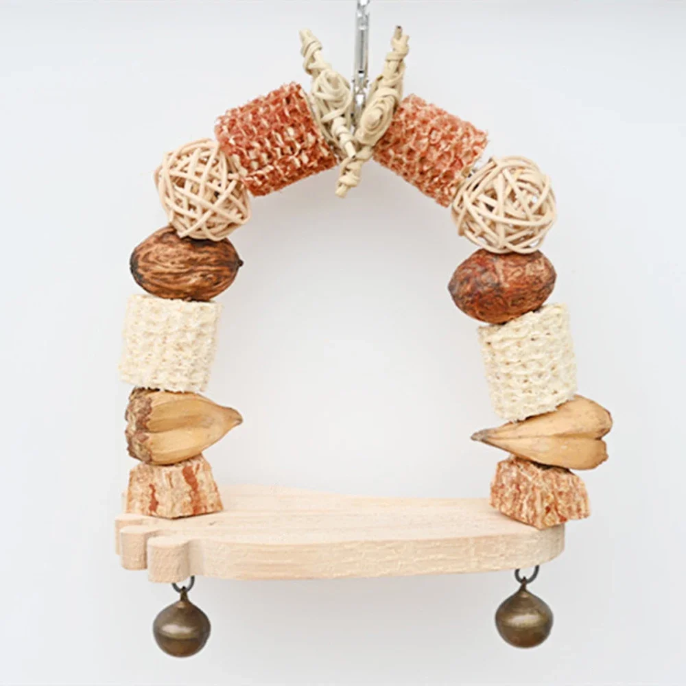 Random Color 1pc Parrot Chew Toy Corn Cob Nuts for Birds Parrot Lovebirds Swing Biting Relief Toys Hanging Bird Cage Accessories