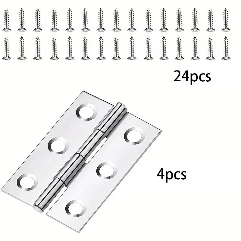 Stainless Steel Hinges 4pcs/set 2 Inch Door And Window Hinge Assigned Screws Home Furniture Hardware