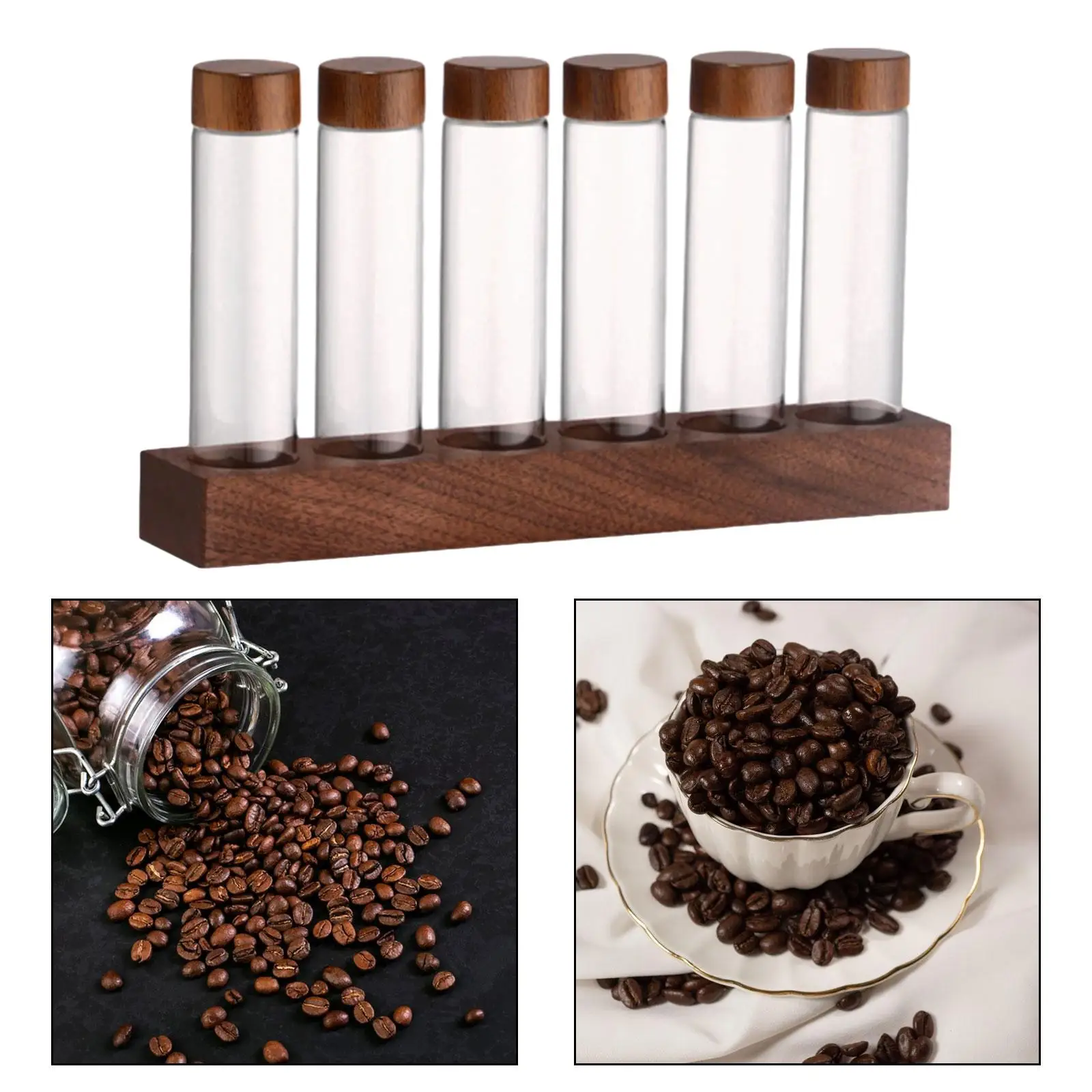 Coffee Bean Storage Tubes Refillable Food Storage Container Coffee Bean Cellar for Coffee Shop Pantry Kitchen Retail Countertop