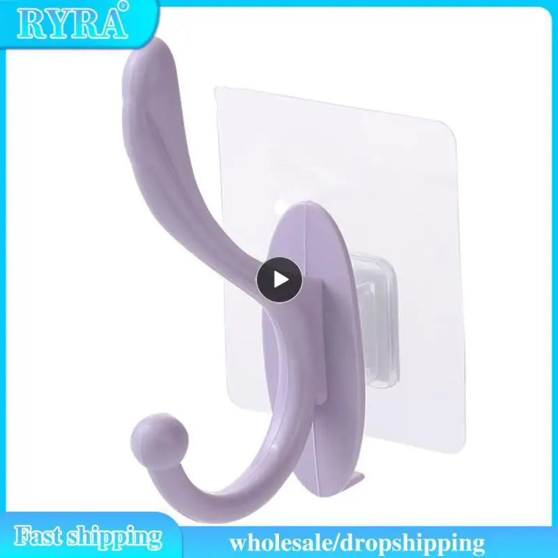 

New Reusable Anti-skid Hooks Strong Sticky Traceless Transparent Kitchen Wall Hook Bathroom Organizer Holder Dropshipping