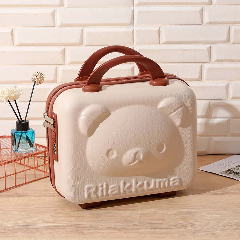 Lazy Bear Cosmetic Case Suitcase Portable Lock Password Mini