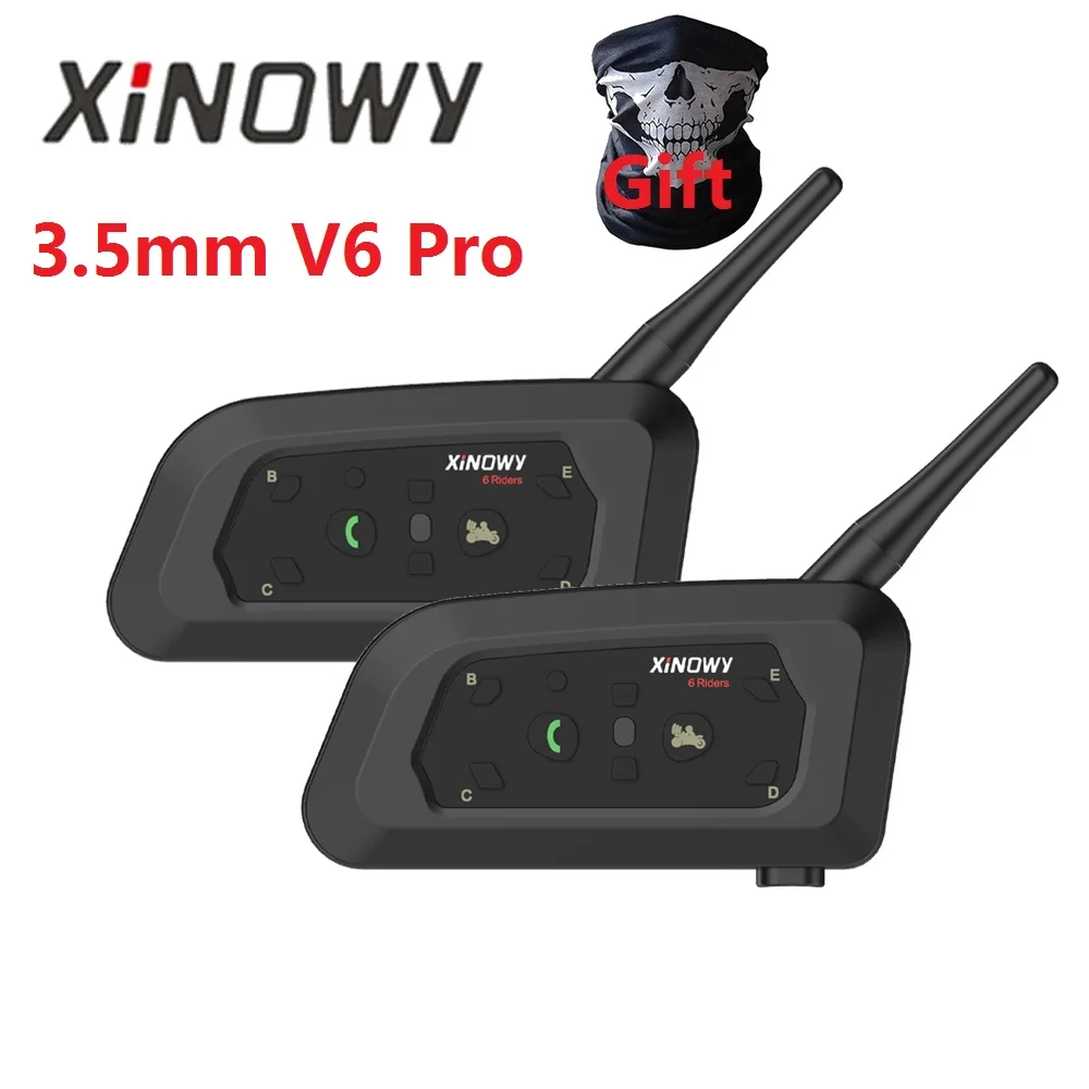 XINOWY V6 PRO 블루투스 오토바이 헬멧 인터콤 헤드셋, 1200M 인터폰 커뮤니케이터, 6 라이더 방수 음악 플레이어..
