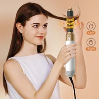 Brosse Soufflante Chauffante 5-en-1 avec Fer à Boucler Électrique et Séchoir à Cheveux, Rouleaux de Coiffage et Boucleur Intégré 6