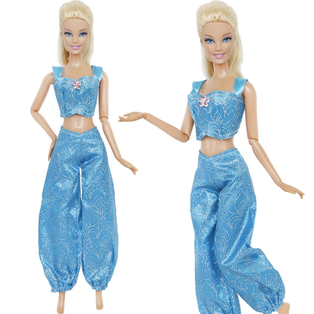 Tenue de poupée de conte de fées fait à la main, hauts bleus + pantalons,  vêtements de princesse classiques pour Barbie, jouets pour enfants, 1  ensemble - AliExpress