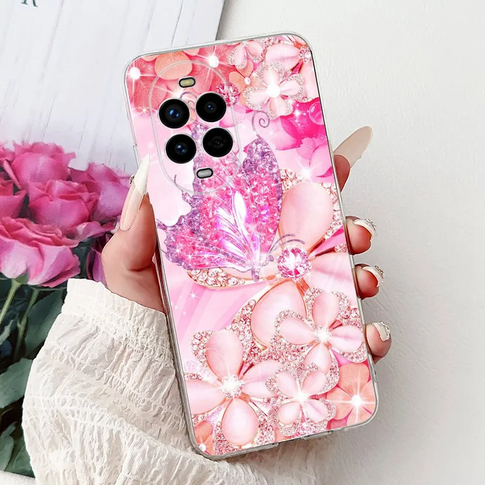 Floral Butterfly Soft Silicone Phone Case - Clear Protective Cover