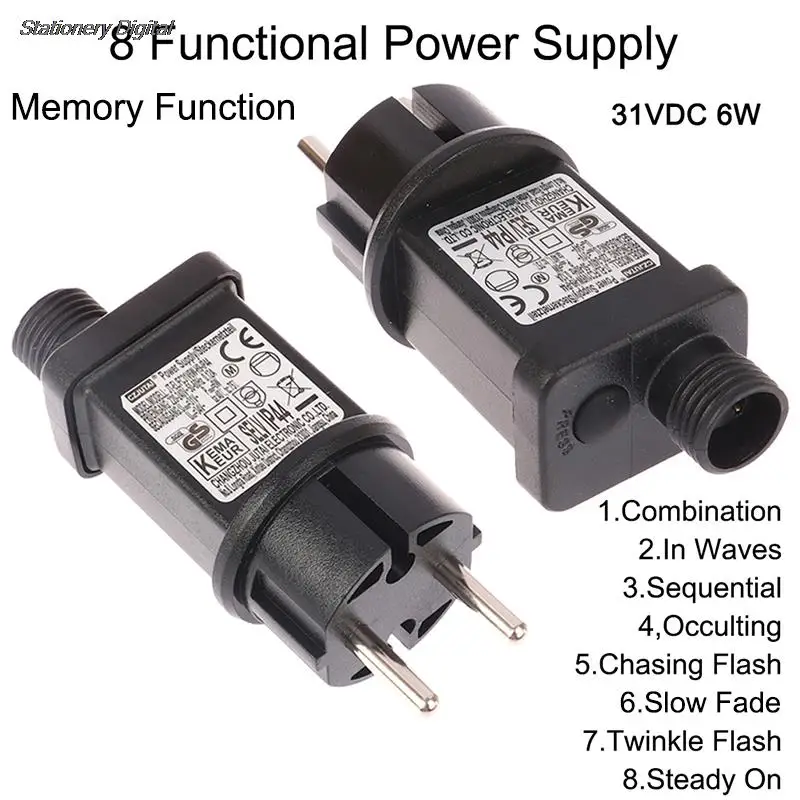 EU 플러그 AC 220V 31VDC 6W 8 기능 SELV LED 램프 드라이버 스위치 어댑터, IP44 방수 레이저 조명 유럽 전원 공급 장치