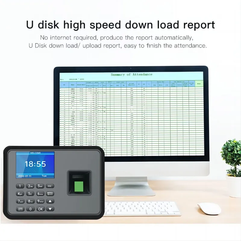 Fingerprint Attendance Machine A7 Attendance Machine Password + Fingerprint Color Screen