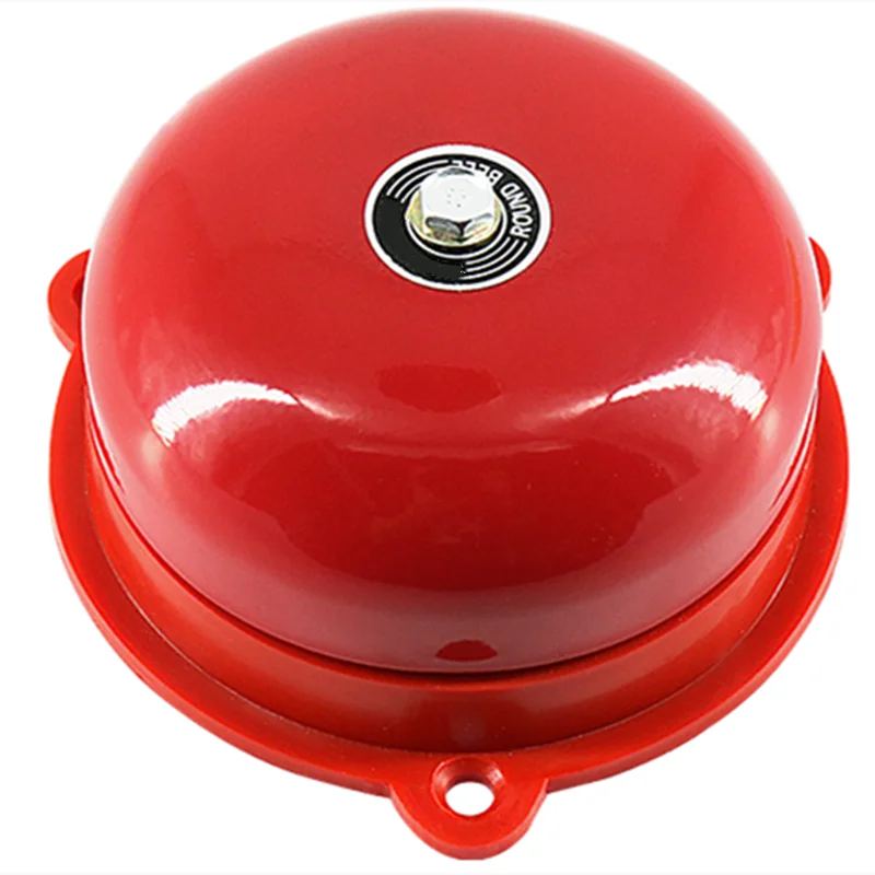 AC110V 100mm 4 inch Dia Schools Fire Alarm Round Shape Electric Bell Red