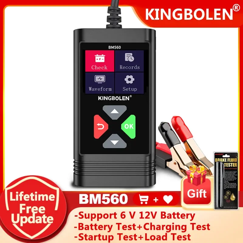 배터리 테스트기 배터리 충전기 검사 도구 자동차 배터리 측정기 김볼론 BM560 BM550 자동차 배터리 테스터 24V 6V 12V 테스트 자동차 배터리 분석기 100-2000 CCA 배터리 파형 자동차 배터리 도구 