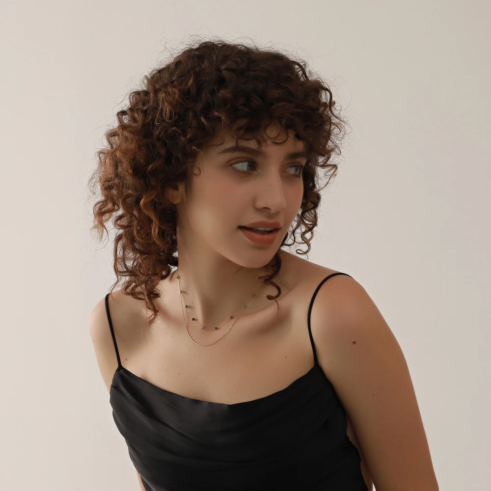 Natural Stone Double Chain Stainless Steel Necklace Charm - Image 2