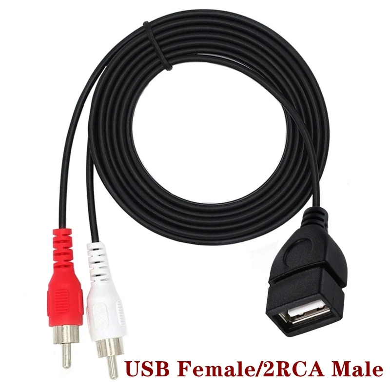 USB 2.0 A Female To 3 RCA Male Video AV Cable Lead PC TV Aux Audio Video Adapter