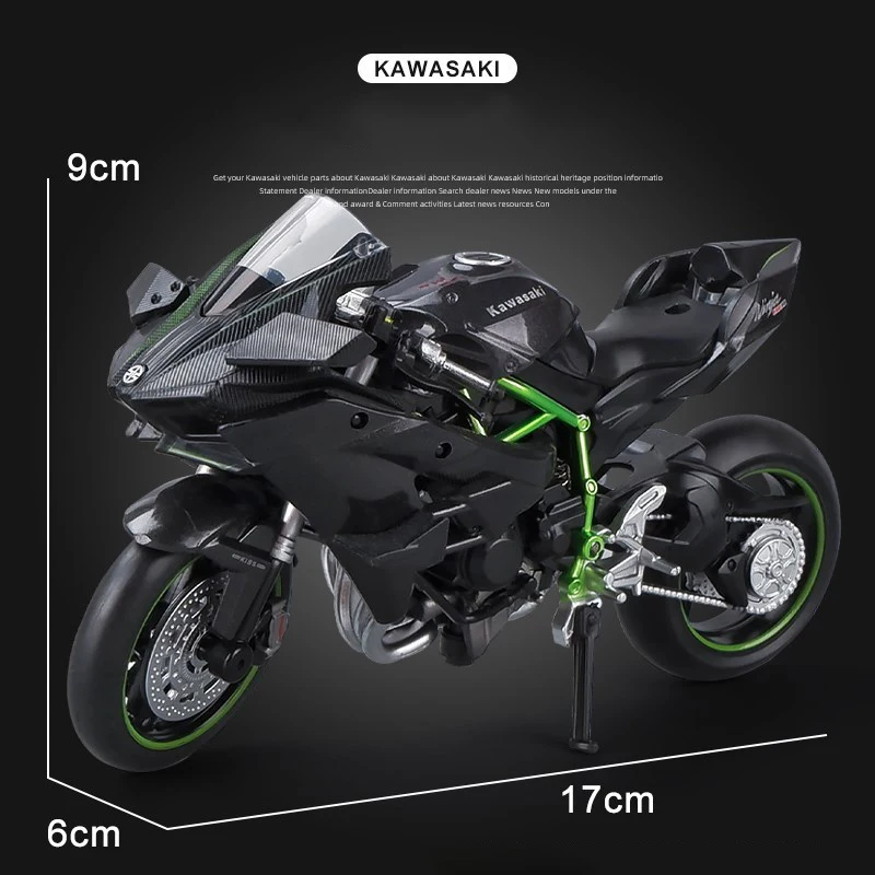 1/12 Kawasaki H2R Ninja Die Cast Motorcycle Model Toy Vehicle Collection Autobike Shork-Absorber Off Road Autocycle Toys Car 5