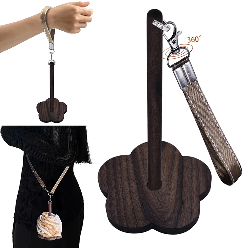 Wrist Yarn Holder Crocheting Yarn Storage Knitting Tool Wooden Wrist Strap Knitting Organizer 1X