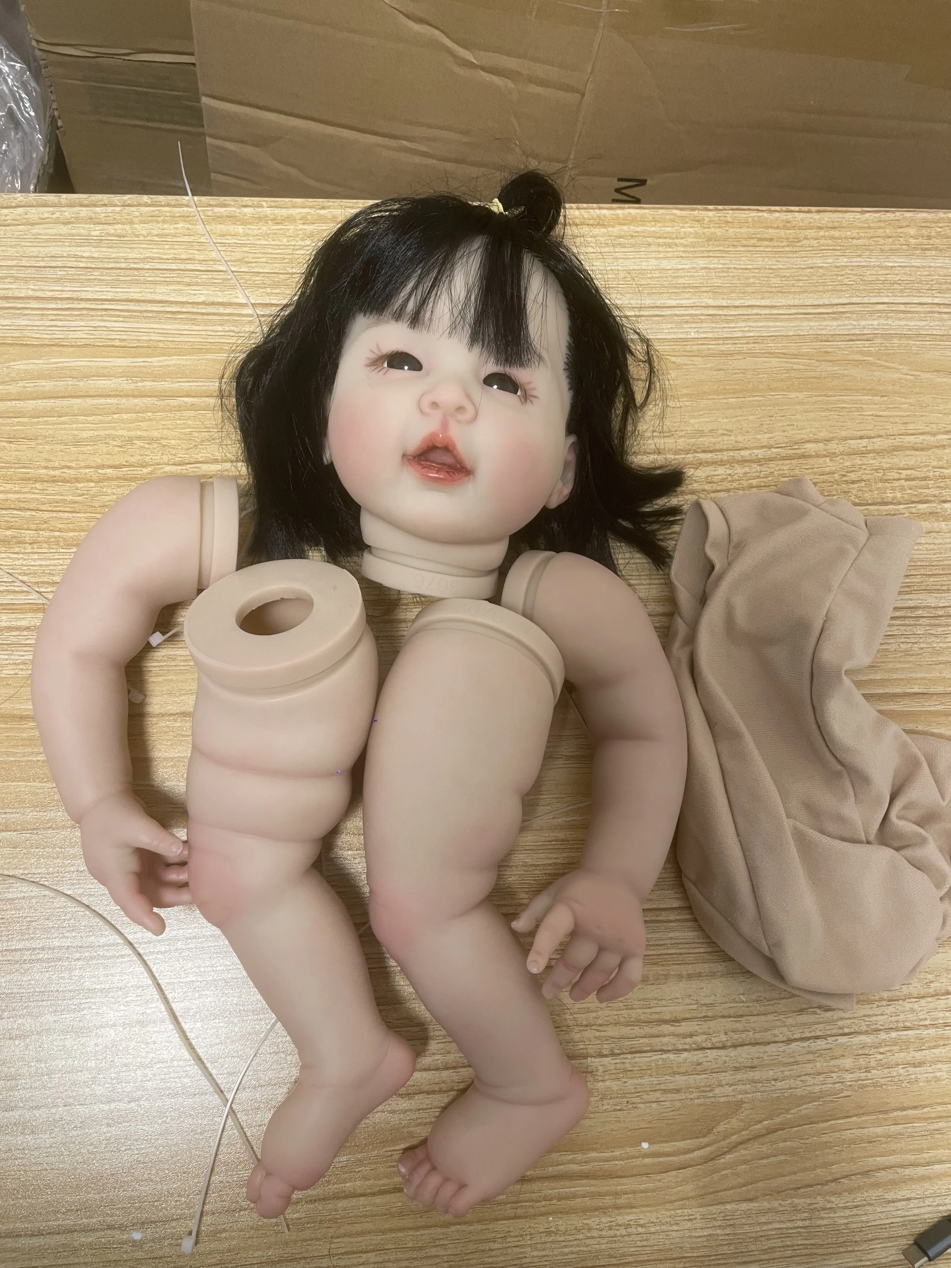 

FBBD Customized Limited Supply 19inch Reborn Baby Meilien With Hand-Rooted Hair Painted Kit DIY Part