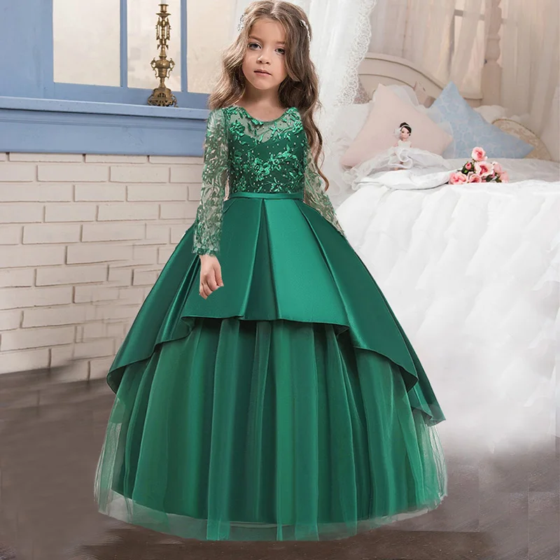 Bonito Vestido De Princesa Na Altura Do Joelho Flor Meninas Vestidos Festa  Natal Dia Das Bruxas Crianças Roupas Tamanho 1-14years - Vestidos Casuais  Para Meninas - AliExpress